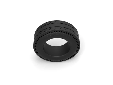 Rear tire of vintage dragster Version 5 Scale 1 to 25 3D Print Model
