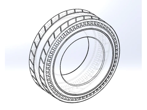 Rear tire of vintage dragster Version 5 Scale 1 to 25 3D Print Model