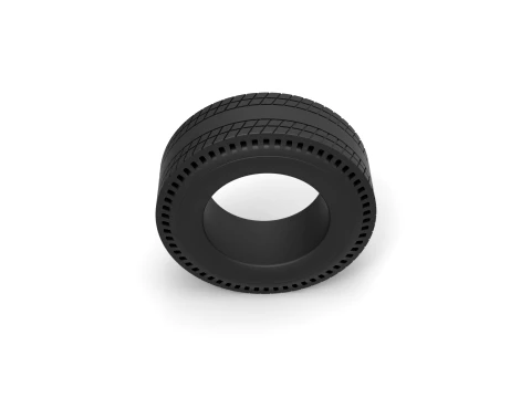 Rear tire of vintage dragster Version 8 Scale 1 to 25 3D Print Model