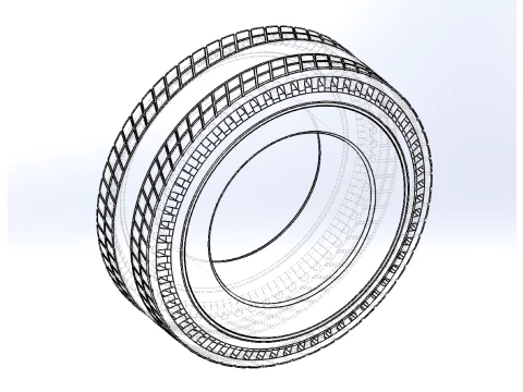 Rear tire of vintage dragster Version 8 Scale 1 to 25 3D Print Model