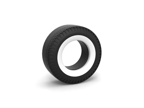 Whitewall rear tire of vintage dragster Version 2 Scale 1 to 25 3D Baskı Modeli