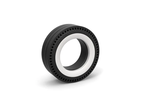 Whitewall rear tire of vintage dragster Version 4 Scale 1 to 25 3D Baskı Modeli