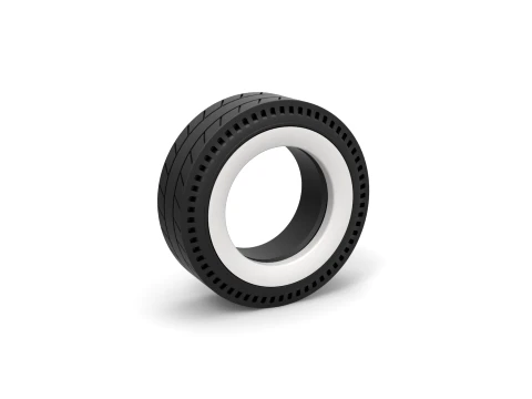 Whitewall rear tire of vintage dragster Version 5 Scale 1 to 25 3D Baskı Modeli