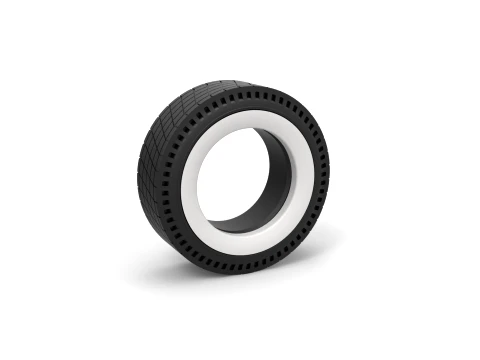 Whitewall rear tire of vintage dragster Version 7 Scale 1 to 25 3D Baskı Modeli