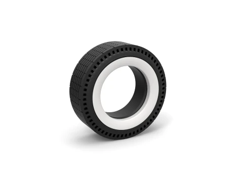 Whitewall rear tire of vintage dragster Version 9 Scale 1 to 25 3D Baskı Modeli