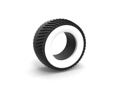 Pulling tractor Whitewall rear tire 1 Scale 1 to 25 3D Print Model