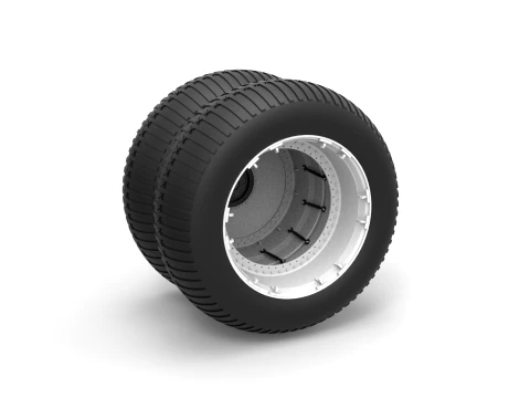 Double Wheel from vintage monster truck Scale 1 to 25 3D Print Model