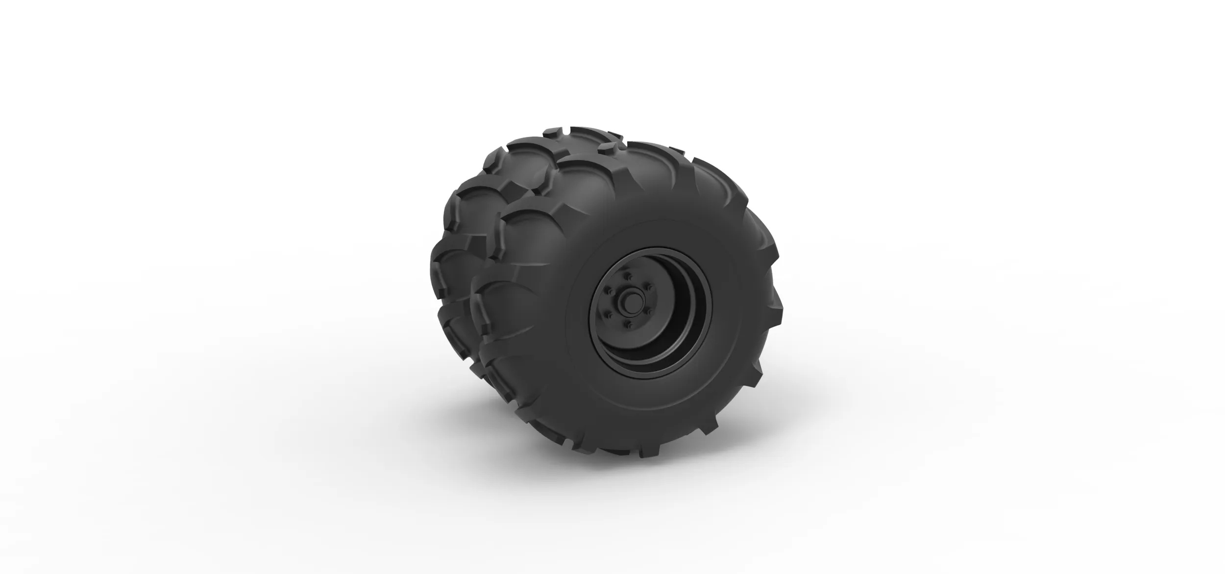 Offroad double wheel Scale 1 to 25 3D Print Model .c4d .max .obj .3ds .fbx .stl .blend 