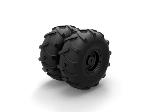 Offroad double wheel Scale 1 to 25 3D Print Model
