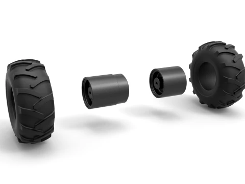 Offroad double wheel Scale 1 to 25 3D Print Model