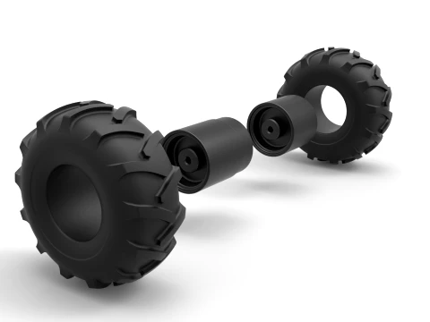 Offroad double wheel Scale 1 to 25 3D Print Model