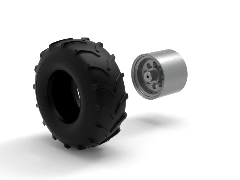 Front wheel from Mud dragster Version 4 Scale 1 to 25 3D Print Model