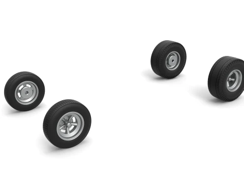 Wheel Set of Gasser Version 1 Scale 1 to 25 3D Print Model