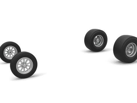 Wheel Set of Gasser Version 2 Scale 1 to 25 3D Print Model