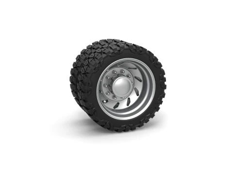 10 Triangular Hole rear semi wheel for pickup Version 3 Scale 1 to 25 Model do druku 3D