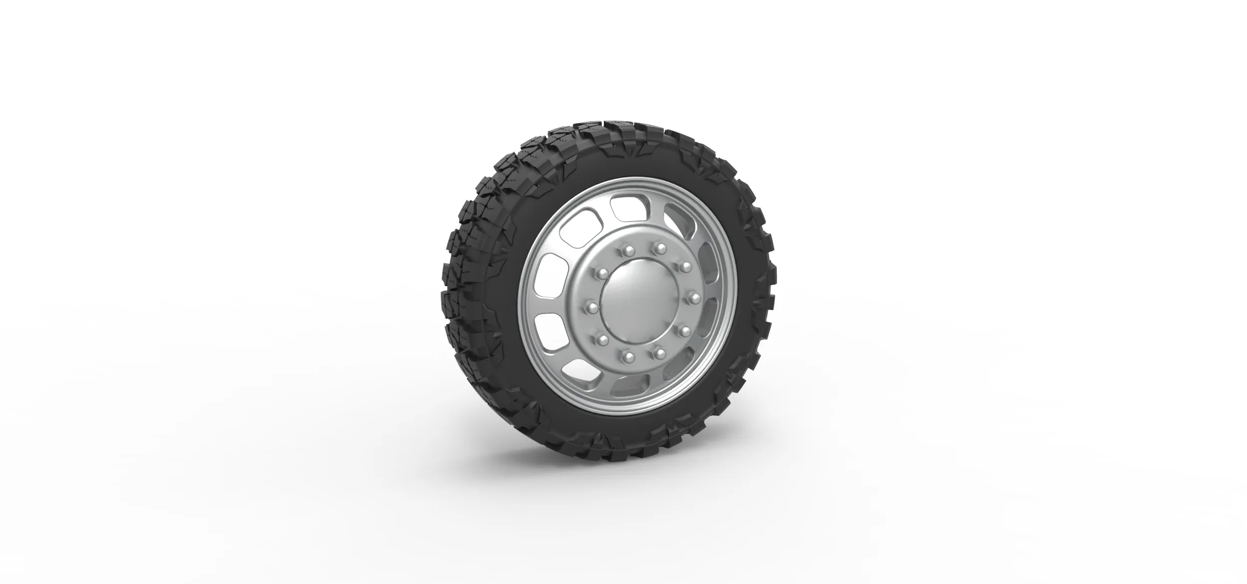 Front semi wheel for pickup Version 3 Scale 1 to 25 3D Print Model .c4d .max .obj .3ds .fbx .stl .blend 