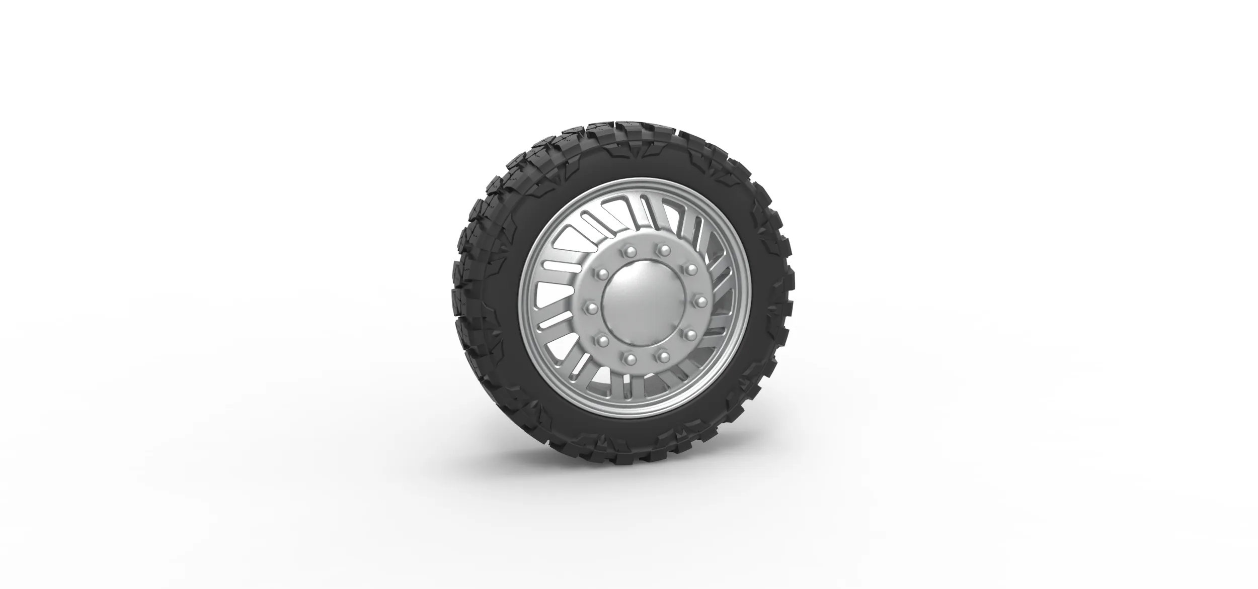 Front semi wheel for pickup Version 11 Scale 1 to 25 3D Print Model .c4d .max .obj .3ds .fbx .stl .blend 