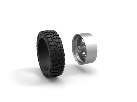 Front semi wheel for pickup Version 11 Scale 1 to 25 3D Print Model