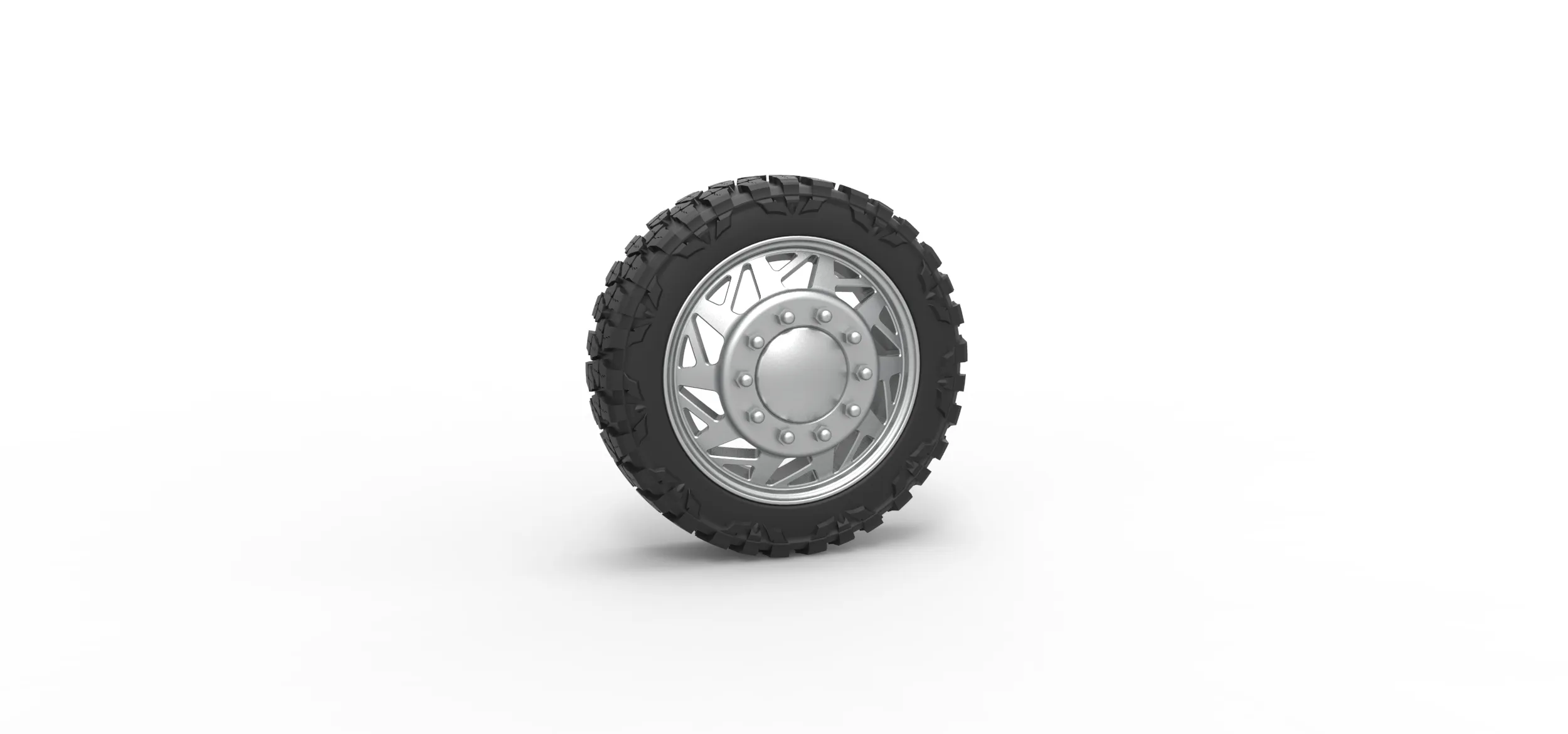 Front semi wheel for pickup Version 14 Scale 1 to 25 3D Print Model .c4d .max .obj .3ds .fbx .stl .blend 