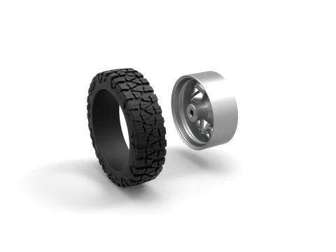 Front semi wheel for pickup Version 14 Scale 1 to 25 3D Print Model