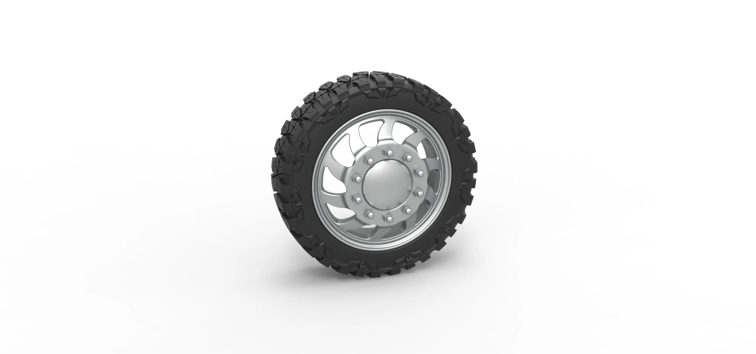 Front semi wheel for pickup Version 17 Scale 1 to 25 3D Print Model .c4d .max .obj .3ds .fbx .stl .blend 