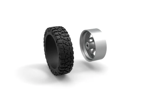 Front semi wheel for pickup Version 17 Scale 1 to 25 3D Print Model