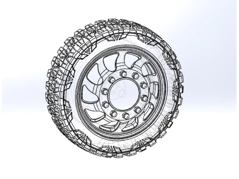 Front semi wheel for pickup Version 17 Scale 1 to 25 3D Print Model