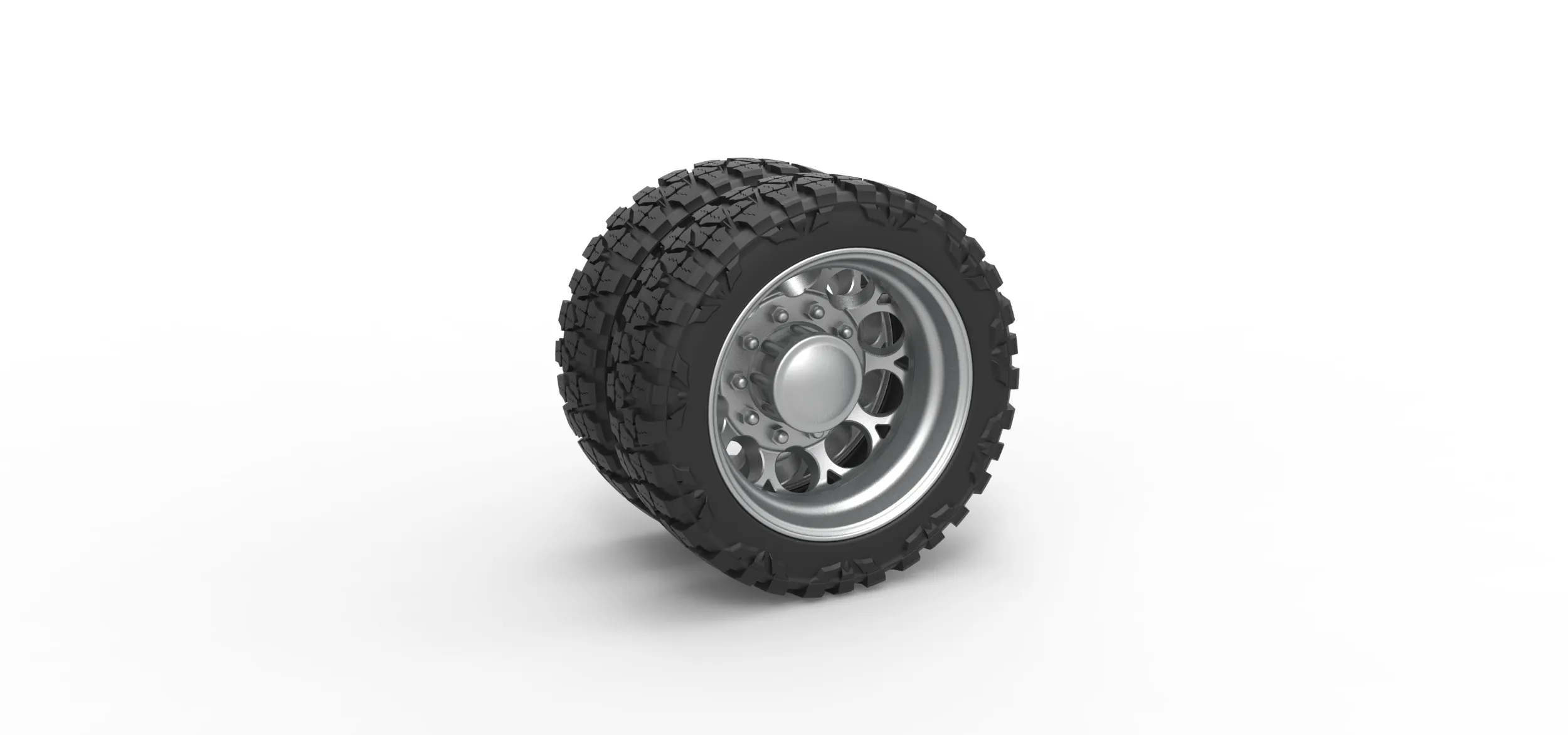 Rear semi wheel for pickup Version 6 Scale 1 to 25 3D Print Model .c4d .max .obj .3ds .fbx .stl .blend 