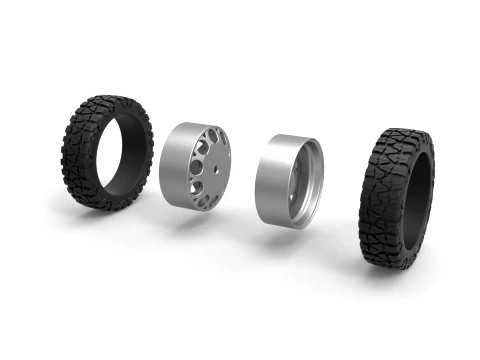 Rear semi wheel for pickup Version 6 Scale 1 to 25 3D Print Model