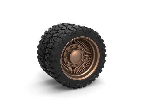Rear wire semi wheel for pickup Scale 1 to 25 Modèles 3D en vedette