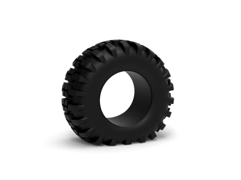 Offroad tire 4 deflated Scale 1 to 25 3D Print Model