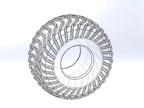 Offroad tire 10 Scale 1 to 10 3D Print Model