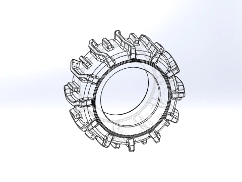 Offroad tire 20 Scale 1 to 25 3D Print Model