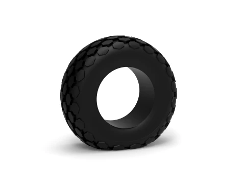 Offroad tire 28 deflated Scale 1 to 25 3D Print Model