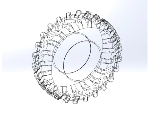 Offroad tire 40 Scale 1 to 25 3D Print Model
