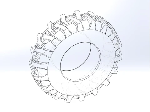 Offroad tire 41 Scale 1 to 25 3D Print Model