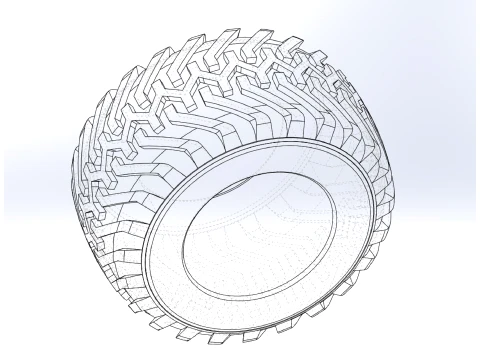 Offroad tire 49 Scale 1 to 25 3D Print Model