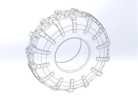 Offroad tire 56 Scale 1 to 25 3D Print Model