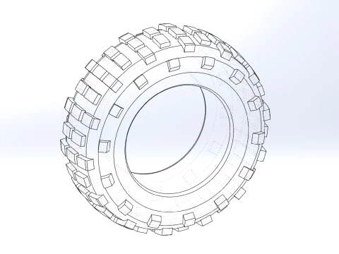 Offroad tire 59 Scale 1 to 25 3D Print Model