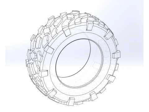 Offroad tire 64 Scale 1 to 25 3D Print Model