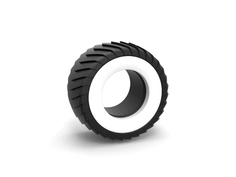 Pulling truck Whitewall tire 2 Scale 1 to 25 3D Print Model