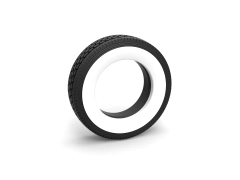 Semi Whitewall tire Scale 1 to 25 3D Print Model