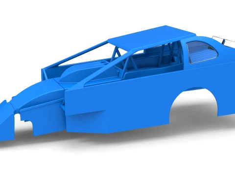 Shell of Northeast Dirt Modified stock car Version 2 Scale 1 to 25 3D Print Model