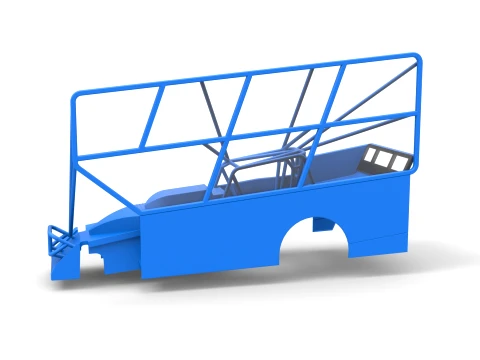 Shell of Northeast Dirt Modified stock car with side wing Scale 1 to 25 3D Print Model