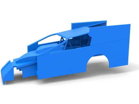 Shell of Northeast Outlaw Dirt Modified stock car V1 Scale 1 to 25 3D Print Model