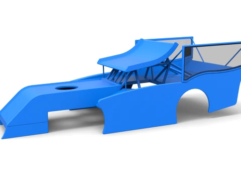 Shell of Outlaw Figure 8 Modified stock car Version 2 Scale 1 to 25 3D Print Model