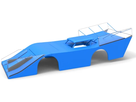 Shell of Vintage Outlaw dirt late model race car Scale 1 to 25 3D Print Model