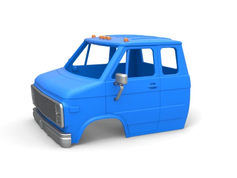 Shell of Vintage Transporter truck Version 2 Scale 1 to 25 3D Print Model