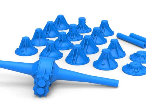 Quick Change Rear End Set Version 2 Scale 1 to 25 3D Print Model