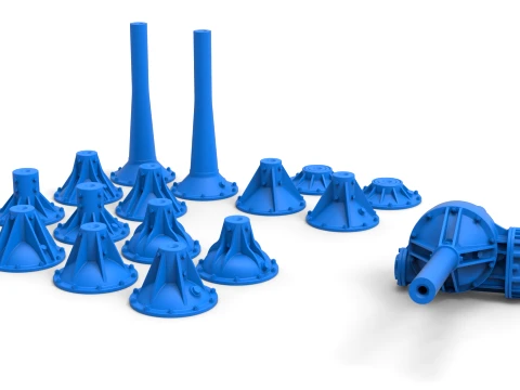 Quick Change Rear End Set Version 3 Scale 1 to 25 3D Print Model